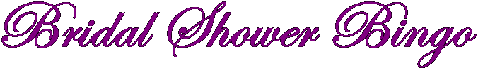 Bridal Shower Bingo